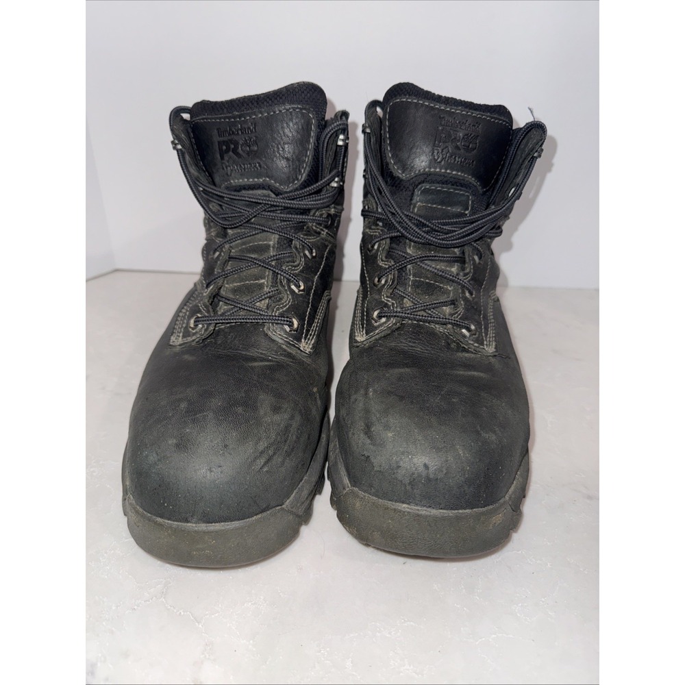 Men's Timberland Pro SIZE 12 A42GN Triple Black Waterproof Work Boots
